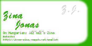 zina jonas business card